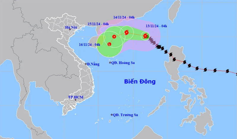 Bão số 8 khả năng suy yếu trên Biển Đông